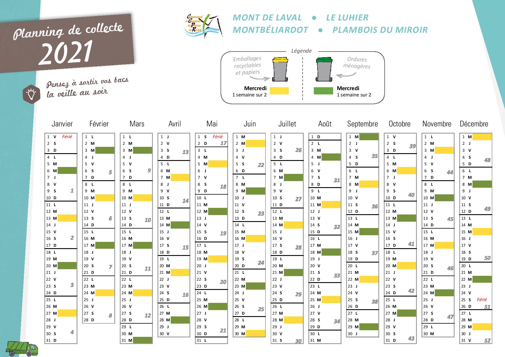 Planning Collecte Des Déchets – Mont De Laval